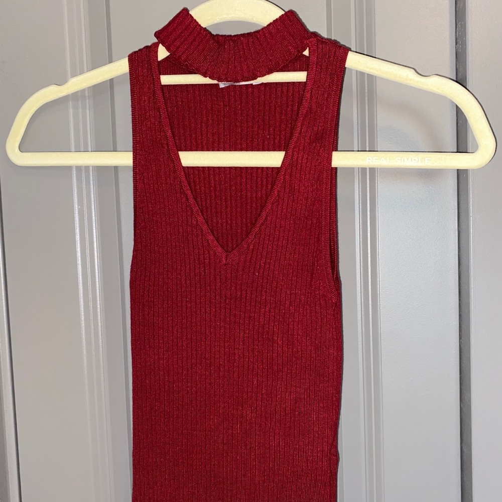 Cranberry cut out Tank